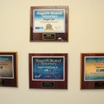 Office interior awards on wall