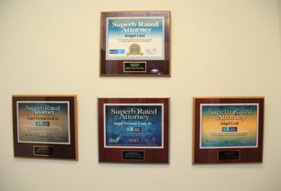 Office interior awards on wall